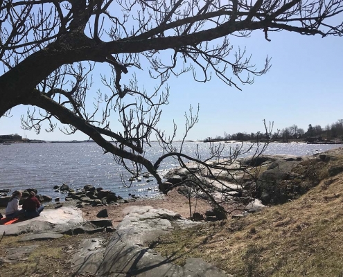 Kevät näkyy Kaivarissa ja sen merimaisemassa