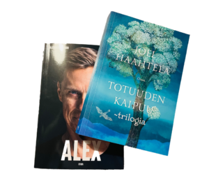 Kirjat Alex ja Joel Haahtelan trilogia.